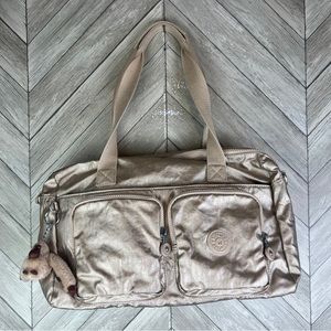 Kipling Cyrene pink gold metallic bag